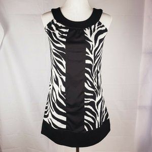Piper & Blue Animal Print Zebra Shift Party Dress